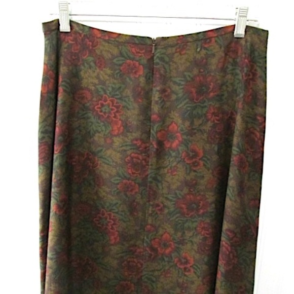 VTG Ralph Lauren Midi A-line Silk Skirt, Size 14 - Picture 4 of 8